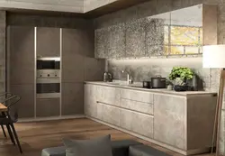 Серый бетон кухня фото