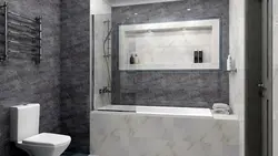 Matte porcelain tiles in the bathroom photo