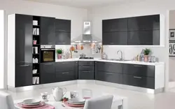 Kitchen graphite corner design photo