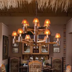 Деревянные люстры в гостиную фото