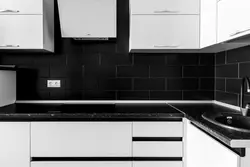 Кухня Белая С Черным Фартуком Фото