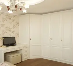 White corner wardrobe for bedroom photo