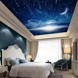 Потолок звездное небо в спальне фото