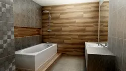 Плитка под ламинат в ванной фото на стене