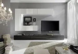 Консоль под телевизор в современном стиле в гостиной фото