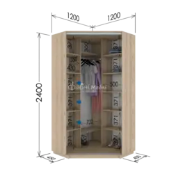Угловой шкаф для одежды в спальню фото с размерами