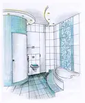 Интерьер ванной комнаты рисунок