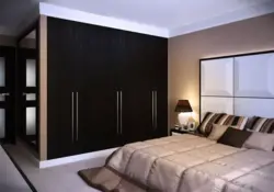 Шкаф венге в интерьере спальни