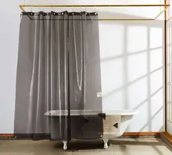 Черная штора для ванной в интерьере