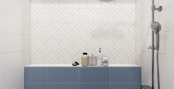 Плитка блю шеврон в интерьере ванной