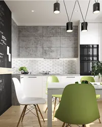 Кухня дизайн серый бетон