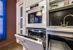 Дизайн прямых кухонь с посудомоечной машиной