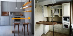 Стойка и шкафы на кухню дизайн