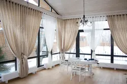 Панорамные окна на кухне дизайн штор