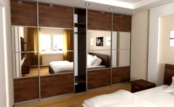 Bedroom design with sofa and wardrobe