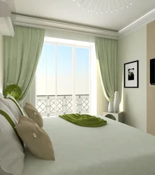 Дизайн спальни с одним окном по середине