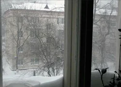 Фото зимы из окна квартиры