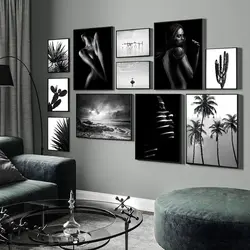 Черно белое фото на стенах в квартире