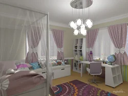 Дизайн Спальни Детской С Двумя Окнами