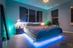 Светодиодная подсветка спальни фото
