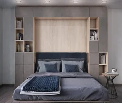 Bedroom with built-in bed photo