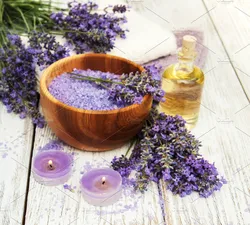 Bath with lavender photo