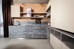 Фото кухни лофт бетон