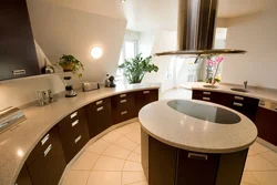 Kitchen design with semicircular wall