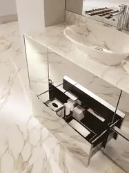 Дизайн ванны из керамогранита столешниц