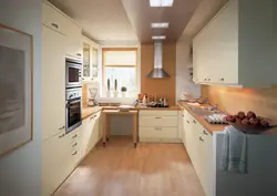 Дизайн п образной кухни с котлом