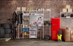 Photo of walk-in closets in garage