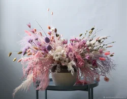 Сухоцветы в ванной фото