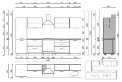 Photo of kitchen facades with dimensions