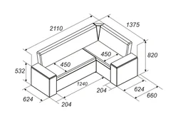 Фото размеры диванов для кухни