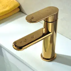 Золотые смесители в ванной фото