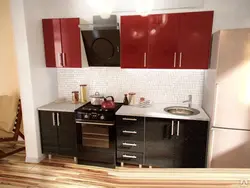 Фото кухни верх красный низ