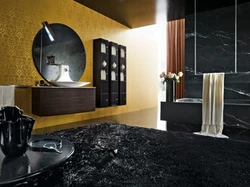 Ванна черная с золотом фото