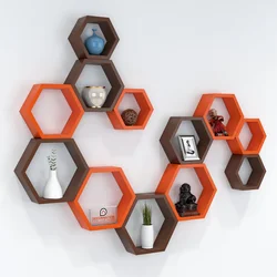 Honeycomb shelves in the kitchen photo