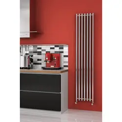 Vertical radiators in the kitchen photo