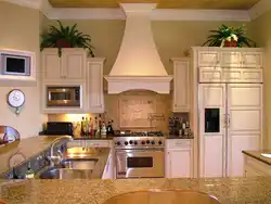 Decorative hood in the kitchen photo