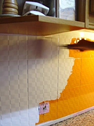 Покрасить фартук на кухне фото