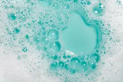 Photo of soap bubbles in the bathroom