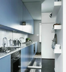 Синяя Кухня Серая Столешница Фото