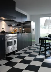 Кухни с шахматным полом фото