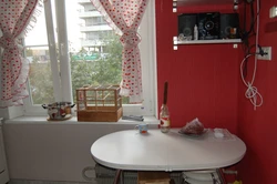Кухня хрущевка с круглым столом фото
