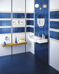 Плитка для ванной синего цвета фото
