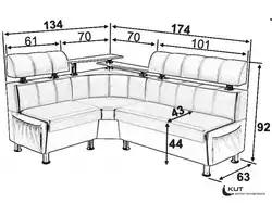 Размеры Кухонного Уголка Для Кухни Фото