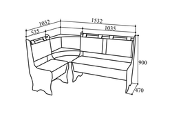 Размеры кухонного уголка для кухни фото