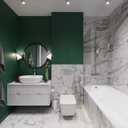 Bathroom tiles photo green marble