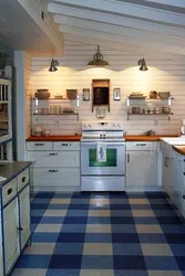 Синяя плитка для пола кухни фото